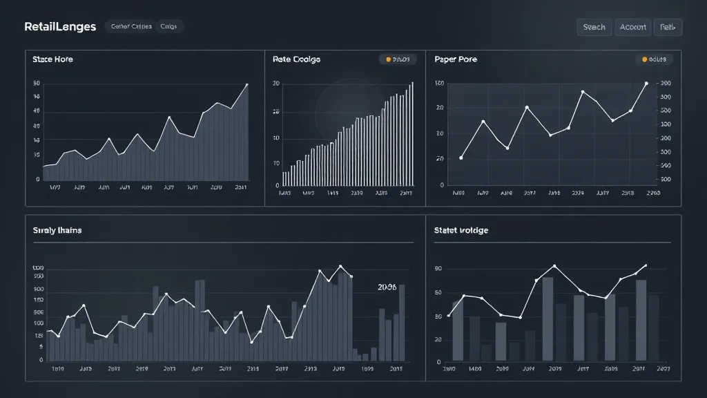 A modern, high-tech retail data analysis dashboard showing g